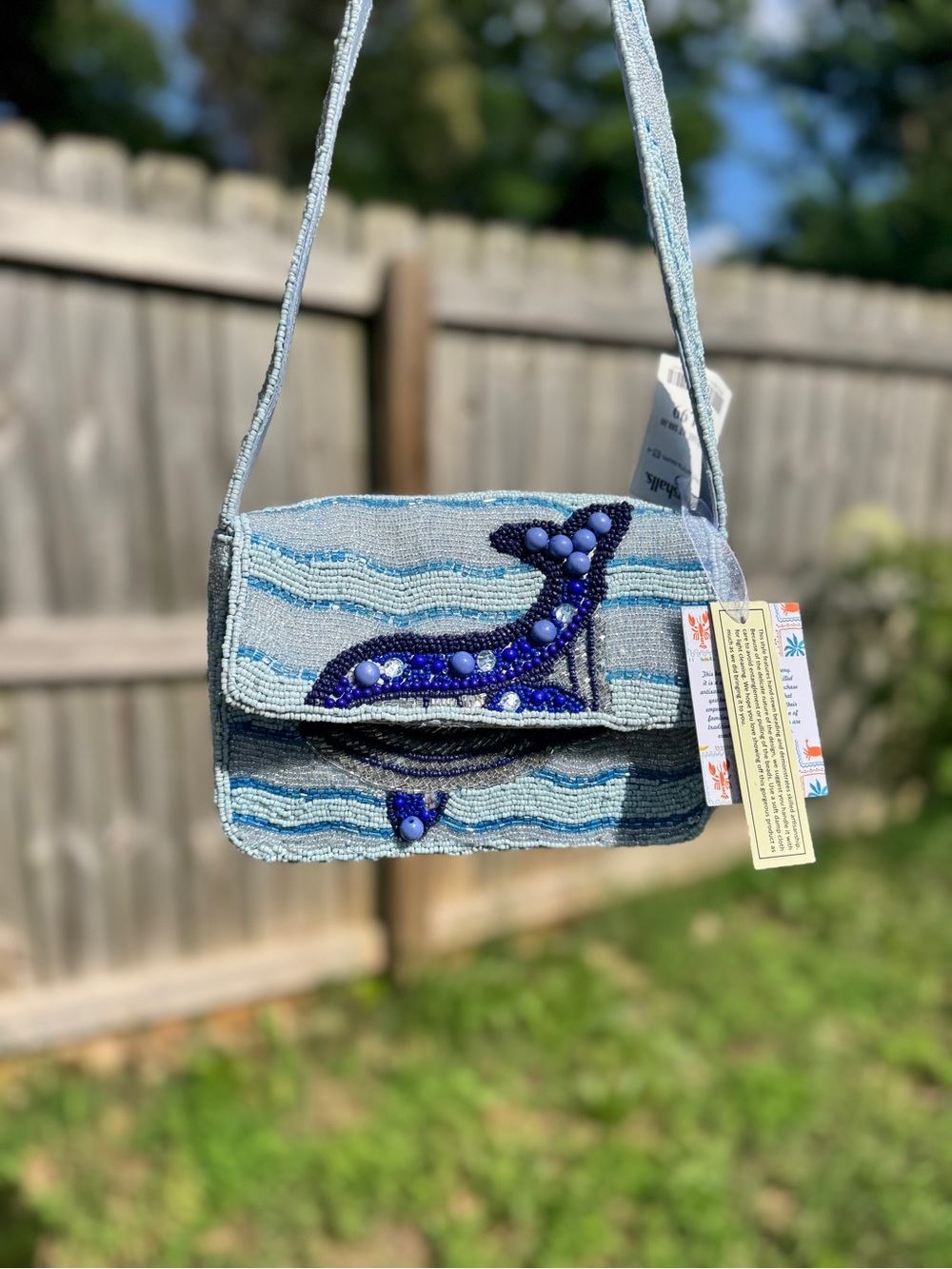Beaded Whale Bag Beaded Whale Purse with Charm NWT 🐋🐳